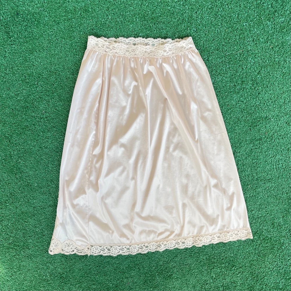 Vintage Vassarette Pink Satin Half Slip with Lace Trim - Picture 6 of 8